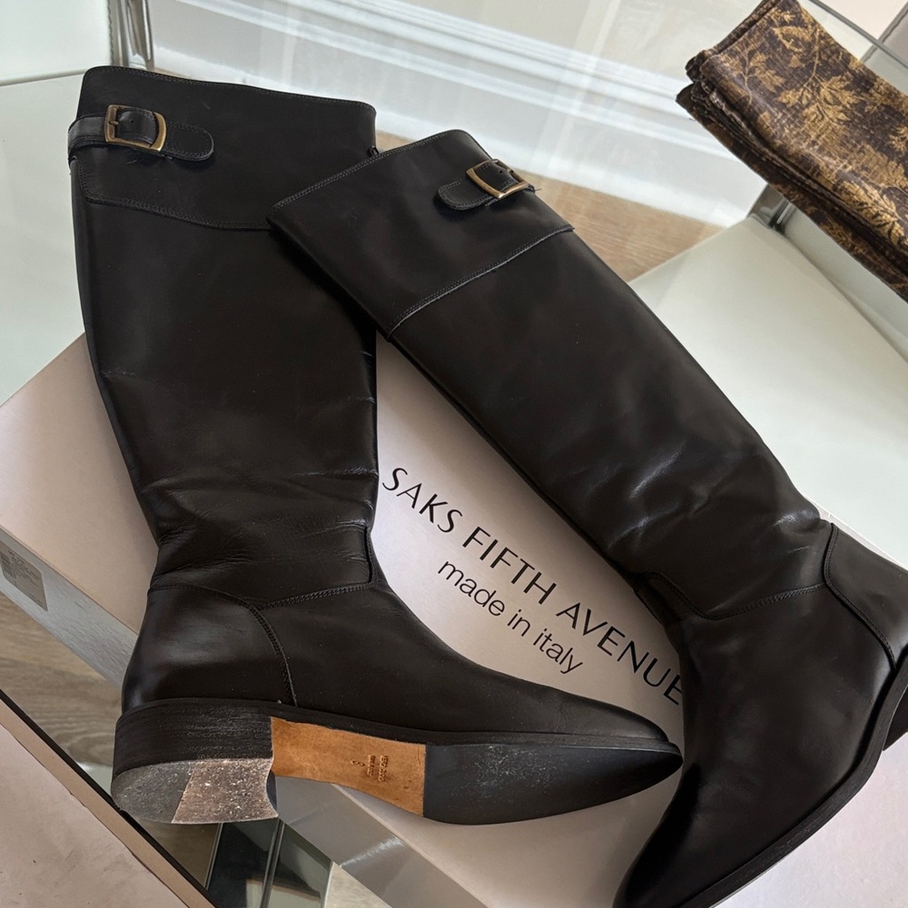 Saks Fifth Avenue Black Over the Knee Boots